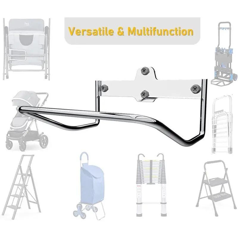 3X Ladder Rack Hanger, Ladder Storage Hook Wall Mount Multi-Purpose Garage Utility Rack Heavy Duty