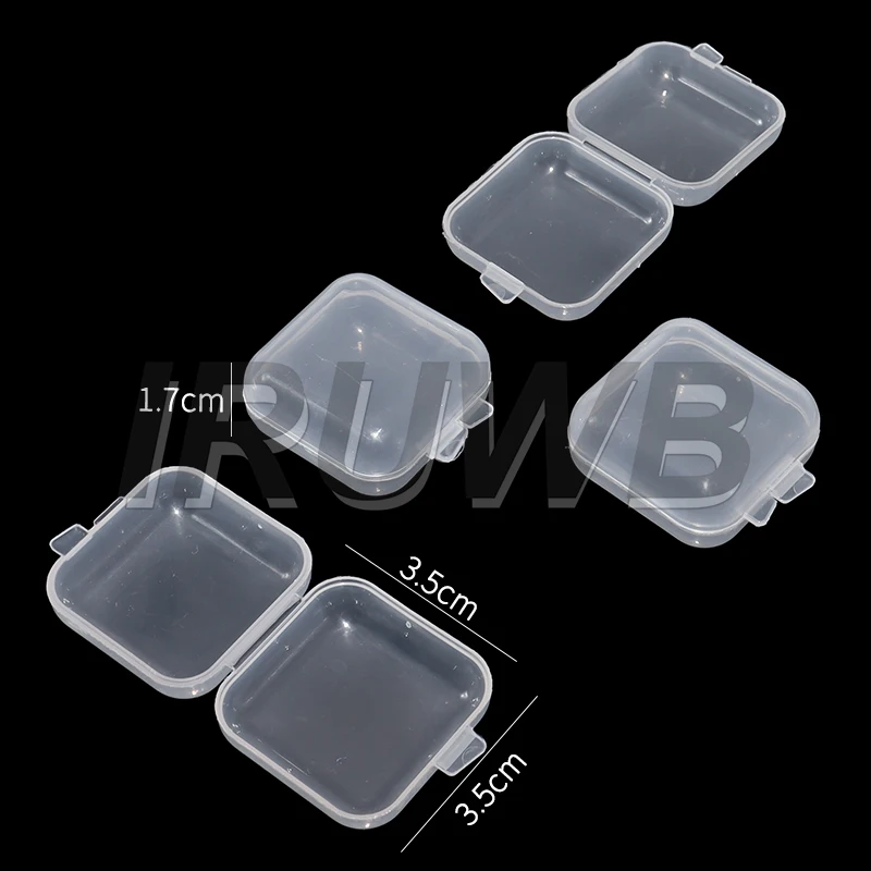 Mini Plastic Storage Box Transparent Jewelry Storage Box Container Portable Earring Ring Earplugs Packaging Storage Case