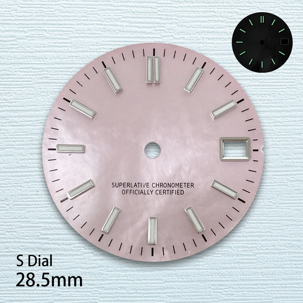 28.5mm S Logo Shell Dial Fit NH35/NH36/4R/7S Japanese Movement High-Quality Dial Watch Modified Accessories