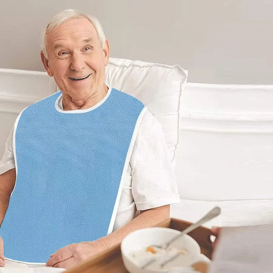 2PCS Adult Bibs Adjustable Multi-purpose  Machine Washable Dining Clothing Protection for Men and Women Elderly and Disabled