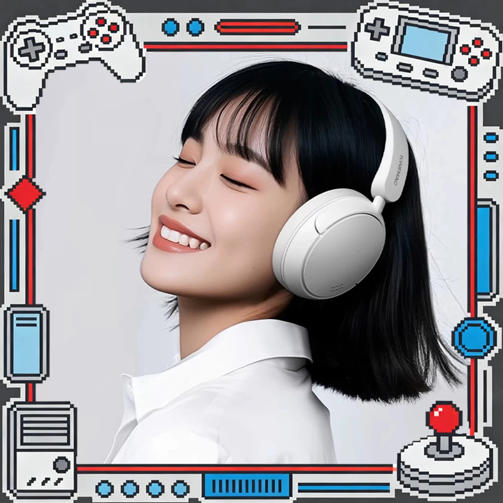 TONEMAY H0 Wireless Headset 40mm Super Magnetic Diaphragm Esports Headset ENC Intelligent Call Noise Reduction Light Weight Gift