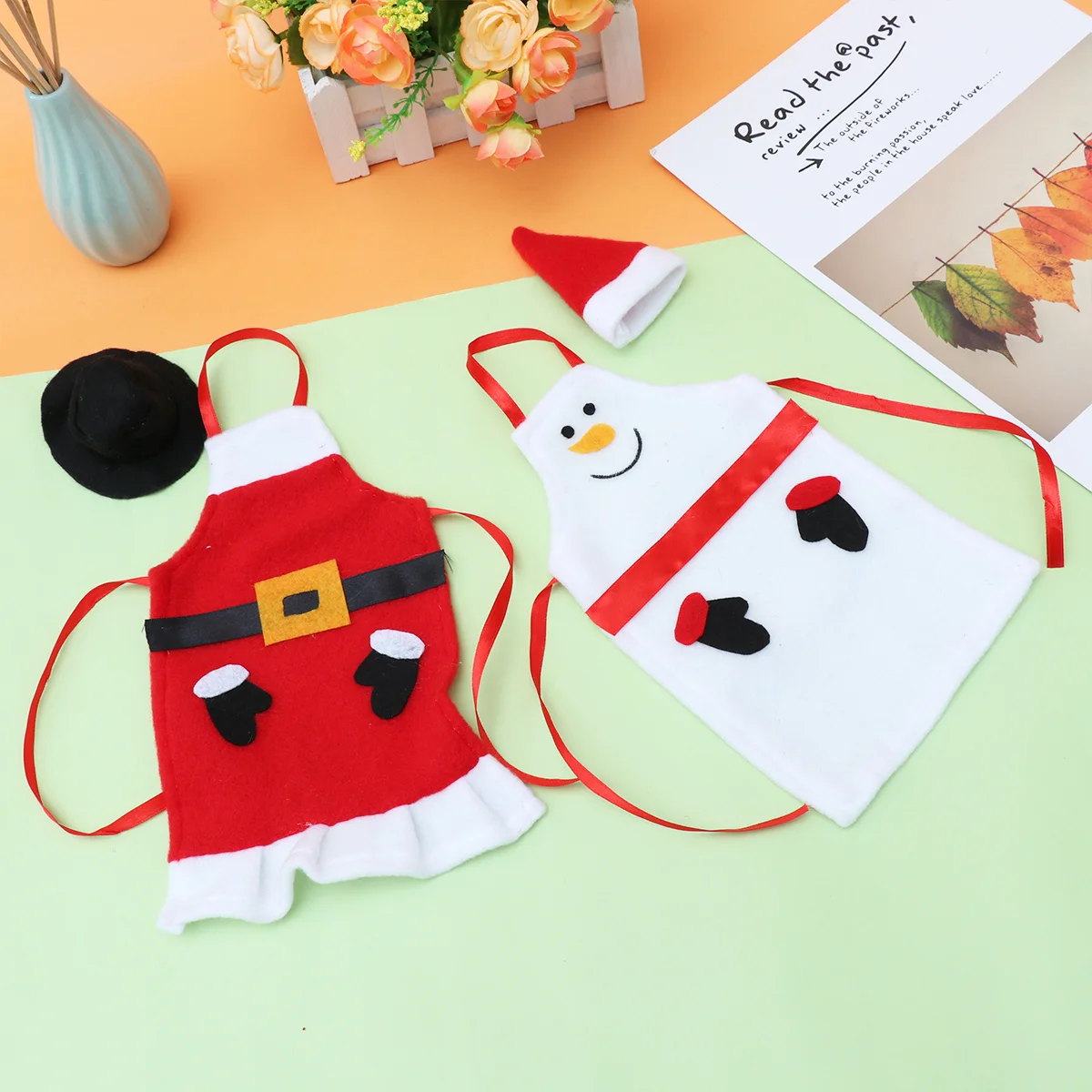 2 قطعة عيد الميلاد الديكور زجاجة النبيذ كم الغطاء الواقي لأدوات المائدة الطرفية الأحداث المنزلية ديكور غطاء زجاجة النبيذ