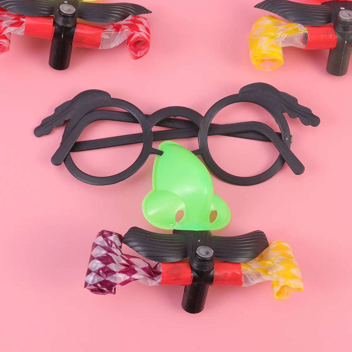 10 Pcs Whistles Disguise Glasses with Nose Birthday Party Blower Blowing Dragon Cartoon Cheer Blowout Big