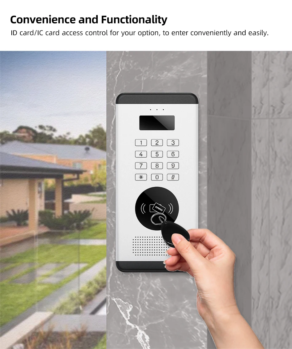 Hayway Interphone Audio bekerja dengan Multi apartemen interkom dengan kartu RFID Keypad akses mendukung kartu ID Buka kunci kata sandi