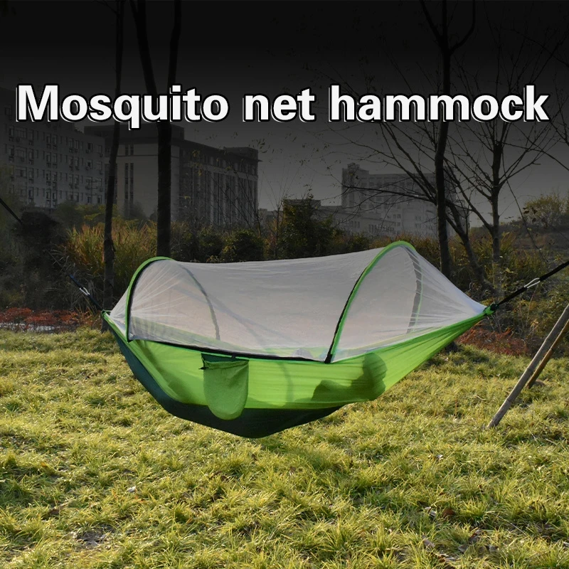 

Camping Hammock With Mosquito Net Lightweight Hanging Hammocks Tree Straps Swing Hammock Bed For Outdoor Backpacking Backyard