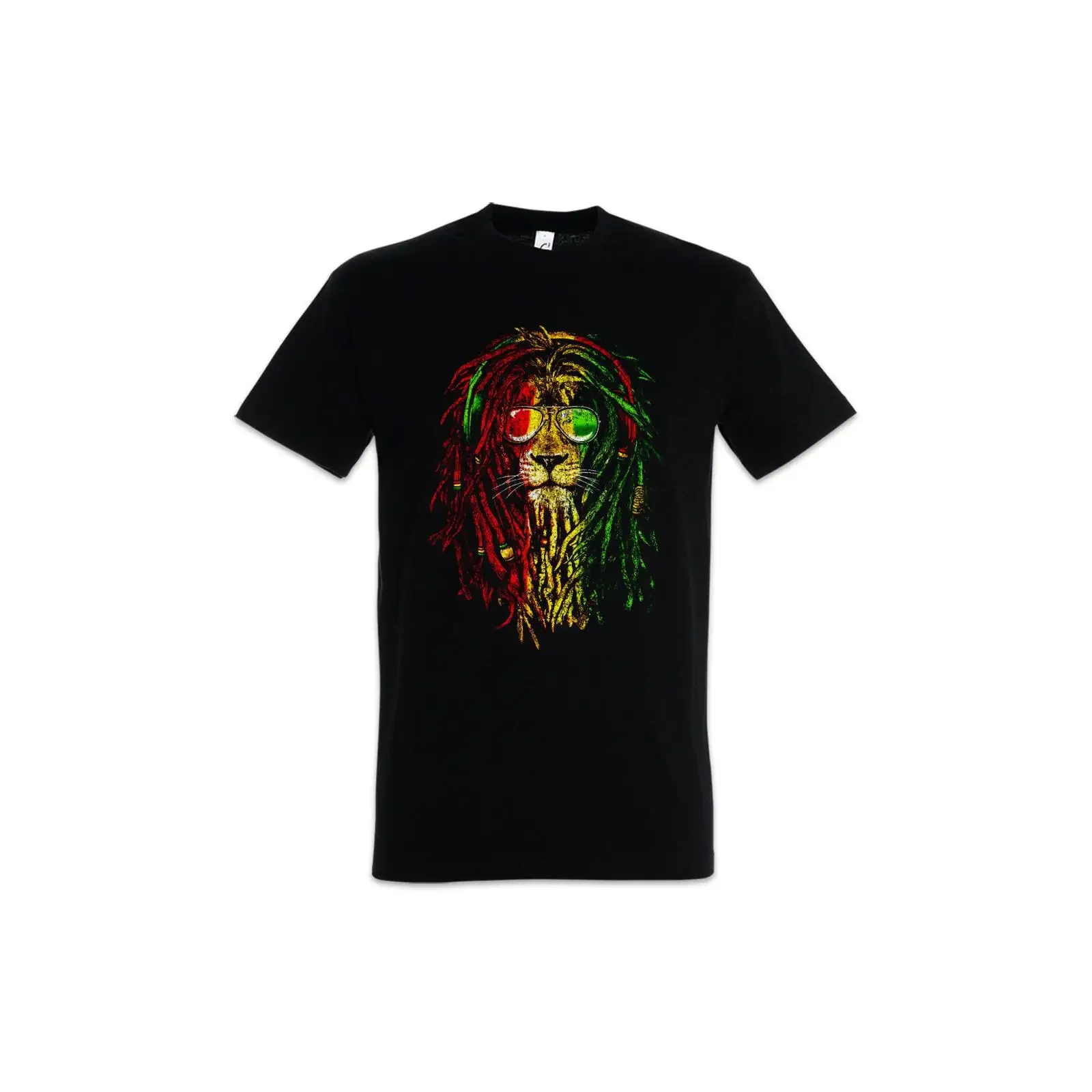 Rastafari Lion Men's T Shirt Reggae Bob Marley Dreadlocks Sunglasses  vintage Washed graphic Soft homme designer clothes Casual
