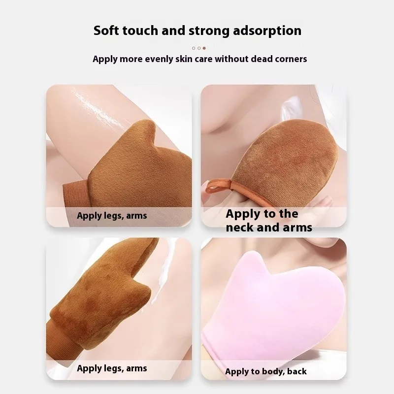 ボディローションアプリケーター手袋セルフタンニングオイル日焼け止めマッサージツール植毛防水クイック適用スキンケアミトン旅行