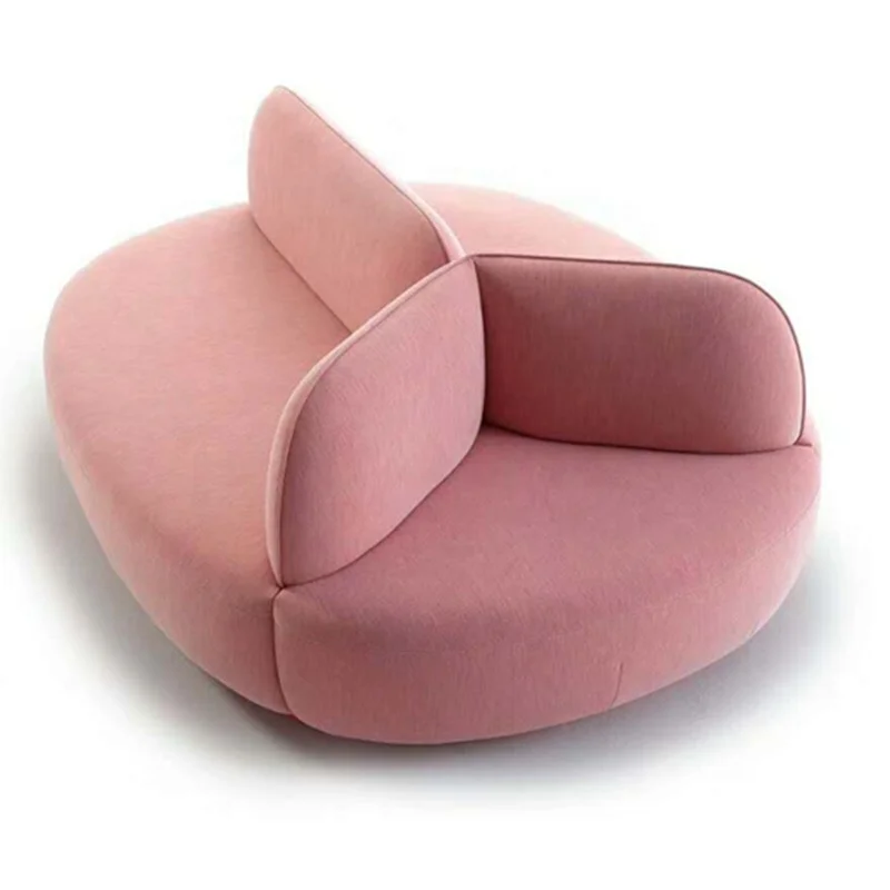 Velvet U Shape Sofa Stool Chair Modern Velvet 3 Seat Sofa Luxury Design For Living Room Fabric Sofa