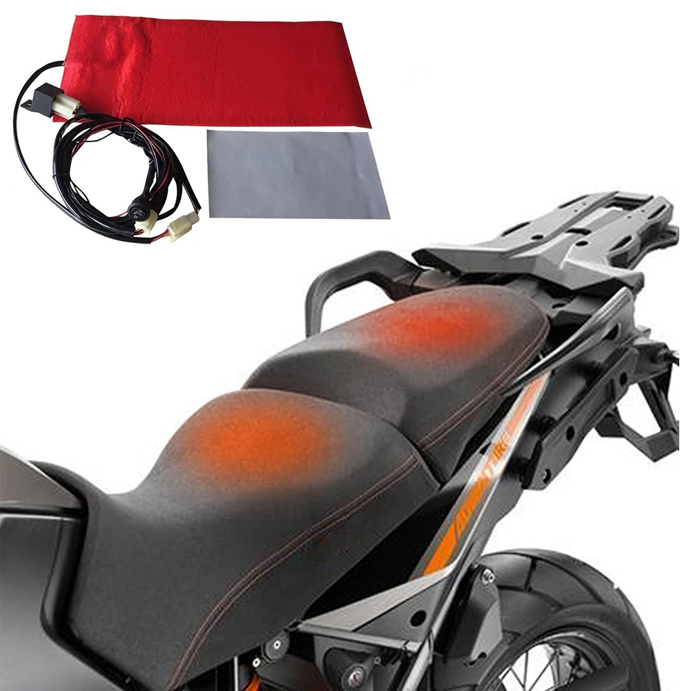 

25W 12V Motorcycle Seat Heated Cushion Universal Waterproof Carbon Fiber Seat Cover Electric Heating Pad Mat For Winter Warmer