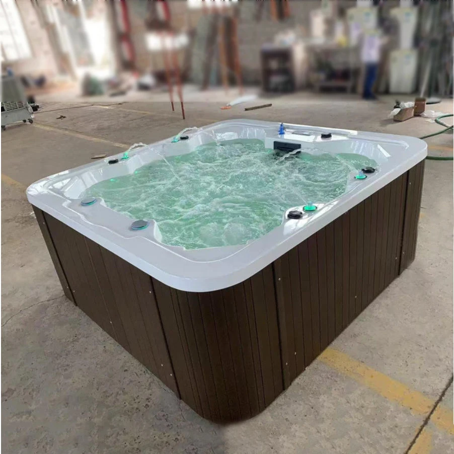 2390mm Swimming Pool 6 Seats Whirlpool Bathtub Acrylic Hydromassage Surfing Multi-People Outdoor SPA RS049B