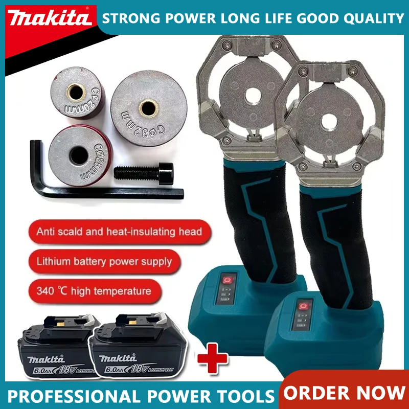 

Электрический сварочный аппарат Makita, беспроводной термофиксатор, PPR, полиэтиленовый паяльник, пластиковая трубка, полипропилен, нагрев, термоплав для батареи 18 В