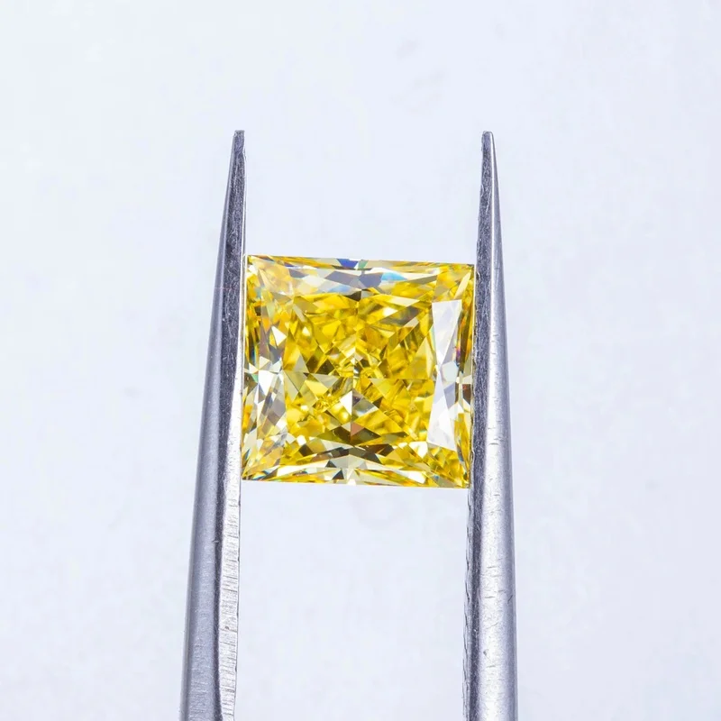 Wholesale Yellow Diamond Princess Cut Lab Diamonds IGI Certified FVY EX/EX/EX Cut Ready Stock Color Clarity for Jewelry