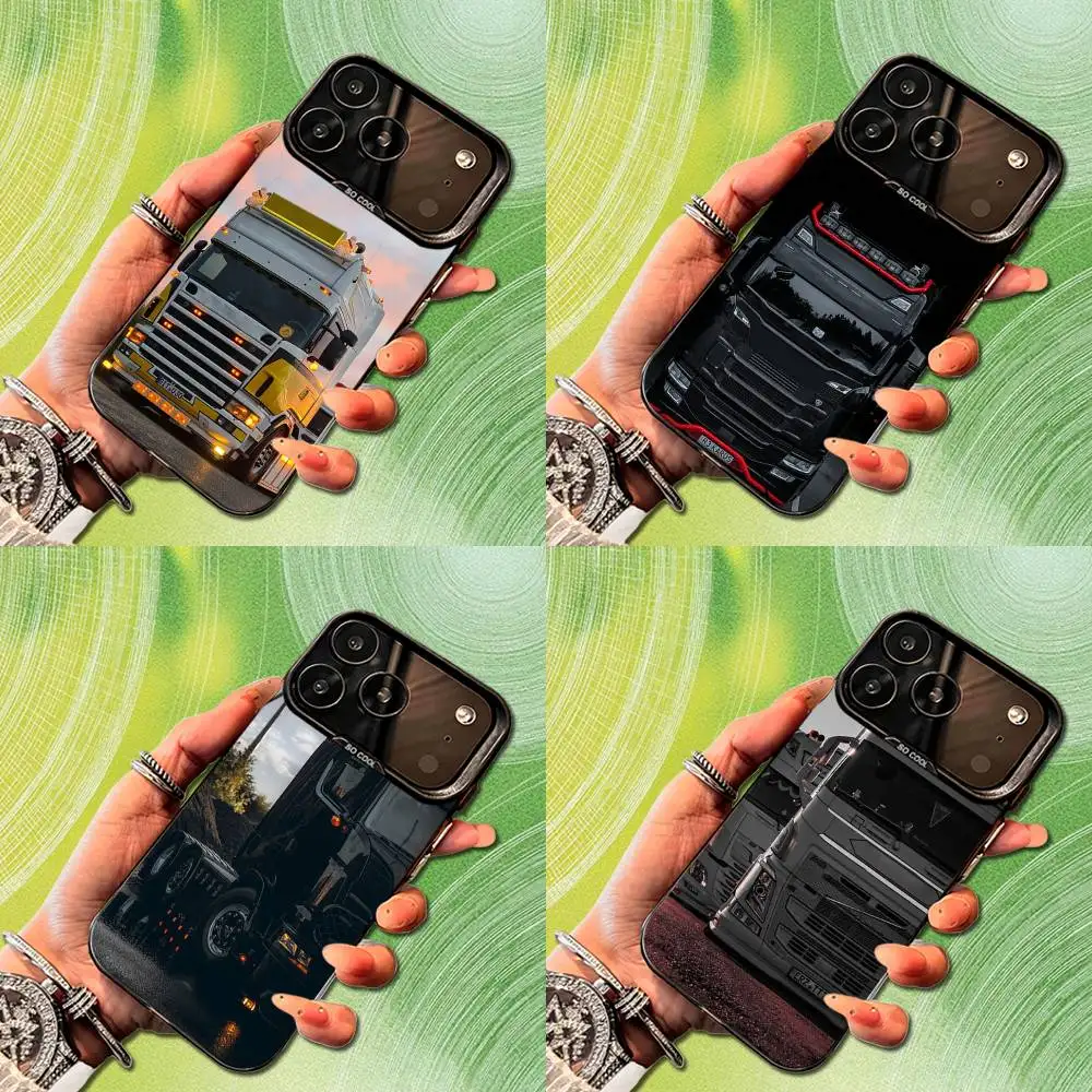 Custodia per telefono Cool S-ScaniaS T-Truck Art per iPhone 14,17,13,12,11,16,15, Mini,Pro,SE,XS,MAX, cover in silicone nero opaco