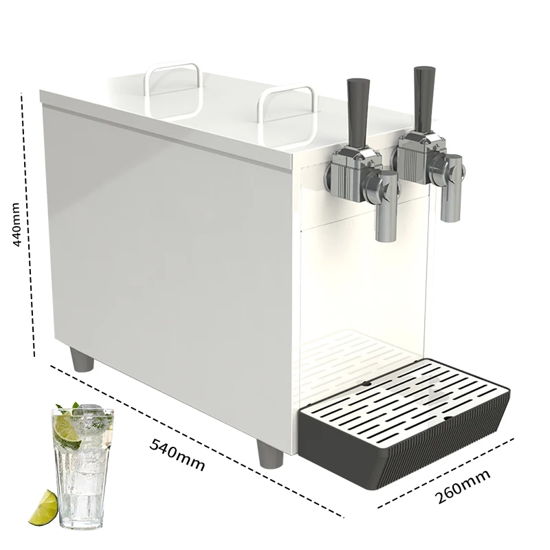 

Portable Chilled Sparkling Water Dispenser with Reverse Osmosis Filter-Commercial & Home Carbonated Soda Machine (2-Tap)
