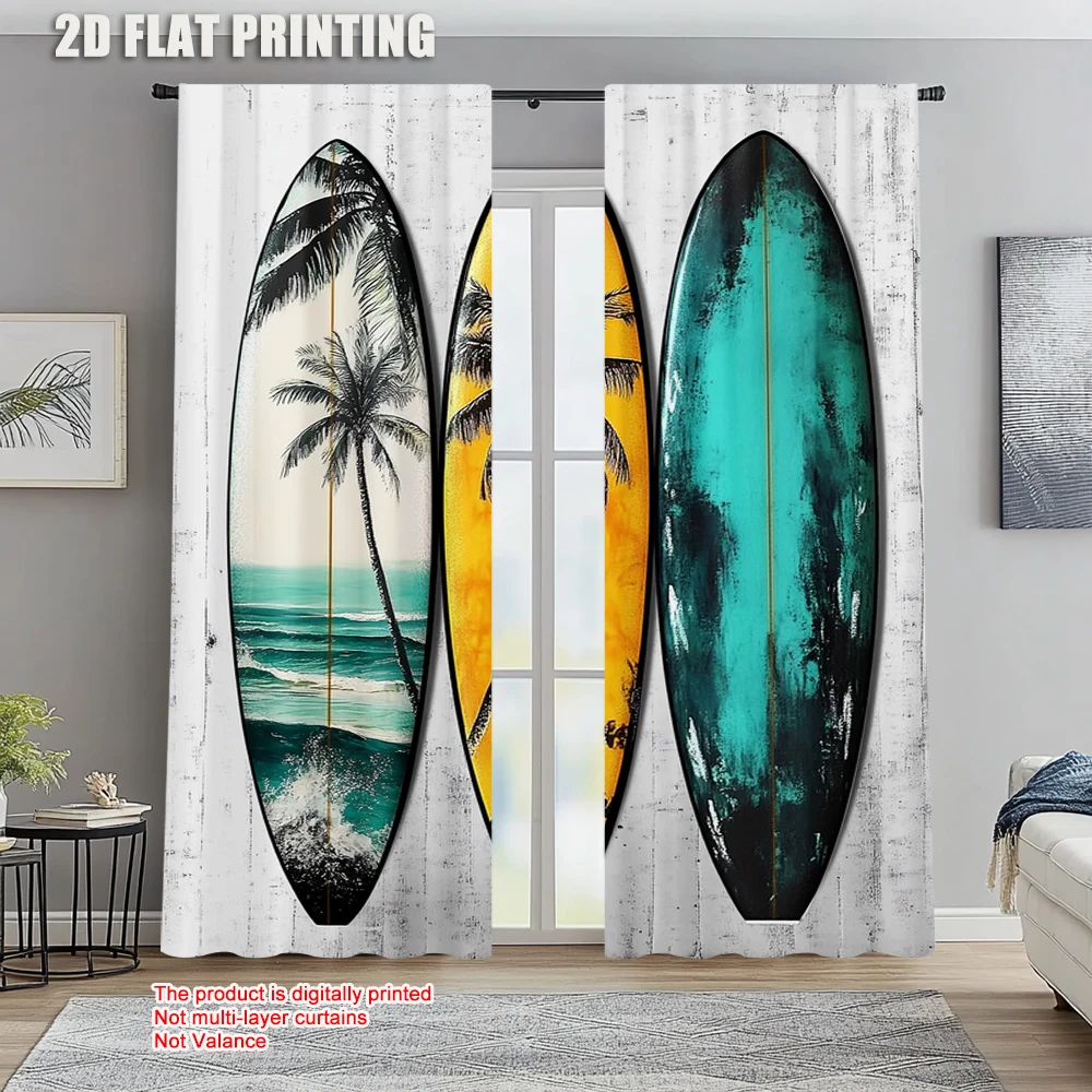 

2pc, Curtains Surfboard Fabric,Without Electricity Family Party for All Occasions decorate