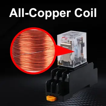 10 ks mikro mini elektromagnetický spínač AC 220V DC 24V HH52P HH62P 63P 64PCoil DPDT mezilehlé relé miniaturní řídicí relé 10 nejlepší prodej Reléový spínač 220V - №7