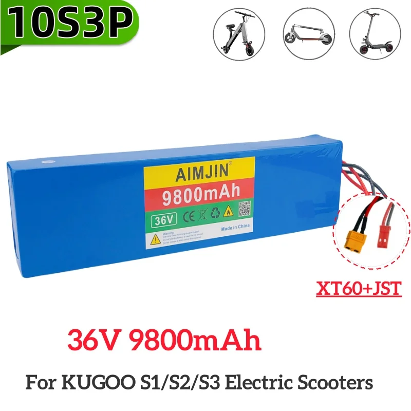 

10S3P 36V 9.8AH For AOVO AOVOPRO Kamukai And SmartOne Electric Scooter Battery