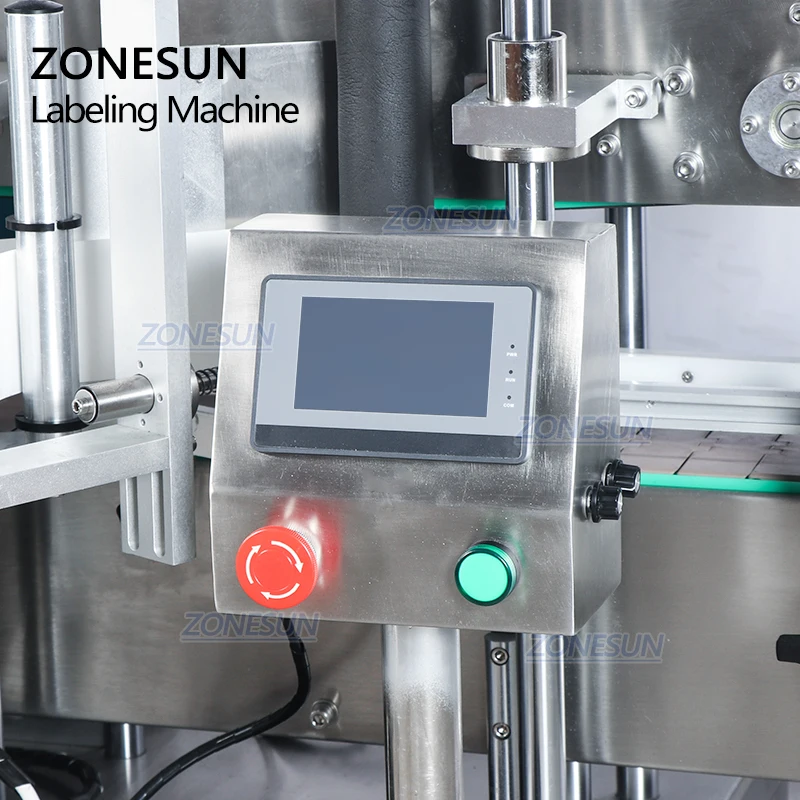 ZONESUN ZS-TB300M Automatic Stickers Flat Bottle Double Sided Labeling Machine For Square Bottles