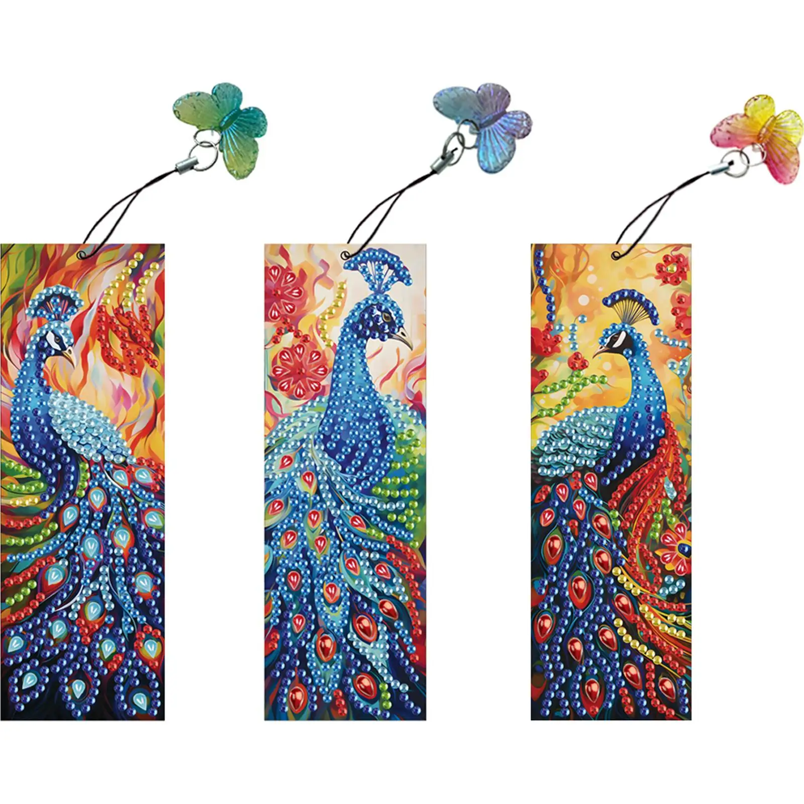 

3Pcs Special Shape Animals Diamond Bookmark Art Projects Diamond Painting Bookmark Making Kit Diamond Art Bookmark with Pendant
