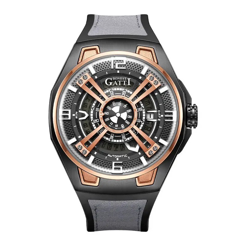 BONEST GATTI Luxury Mechanical Men's Watches Waterproof Sapphire Glass Automatic Watch For Men Clocks Daily Male Wristwatches