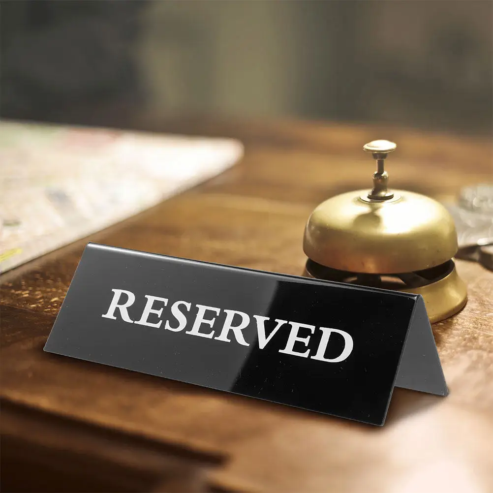 3Pcs Acrylic Reserved Table Tent Sign V Design for Wedding Seating Chart Restaurant No Smoking Area Home Office Elegant Space - view 6
