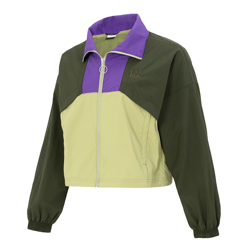 

Тканая куртка Puma Infuse, тканая куртка, женская короткая повседневная спортивная одежда, тренировочная куртка контрастного цвета для бега 623469-31
