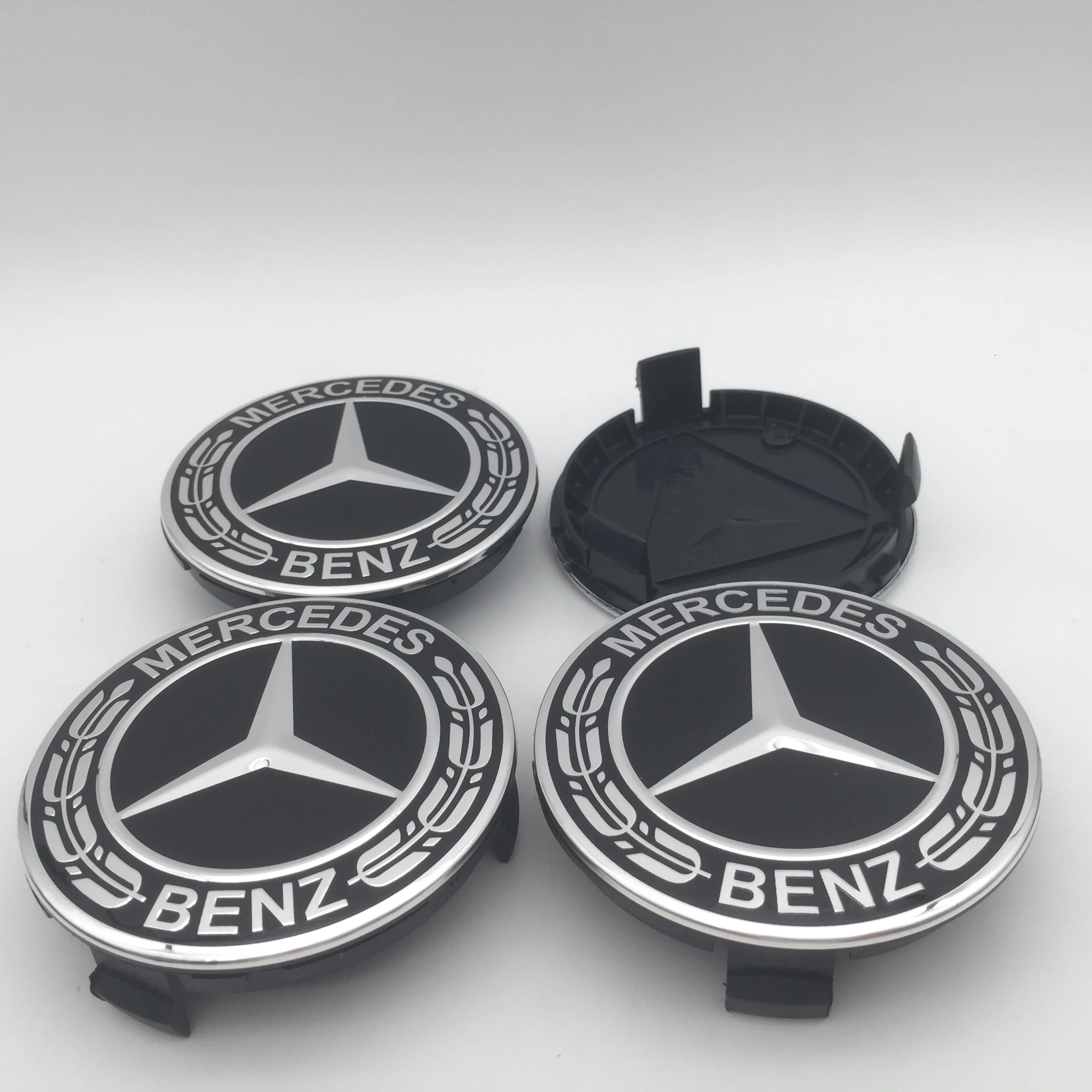 4pcs 3D 75mm For Mercedes Benz AMG Car emblem Wheel hub Center Cap Badge covers sticker Decals Styling accessories