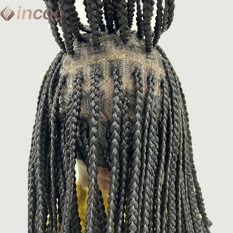 10" Short Knotless Braided Wigs Synthetic Full Lace Wigs For Woman Goddess Bohemian Box Braids Wigs With Baby Hair African Hair