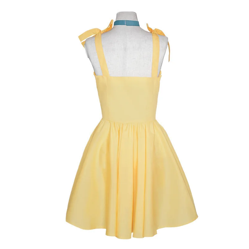 New 2024 Anime Asuka Langley Soryu Cosplay Costume Women Yellow Slip Dress Summer Fashion Clothes Halloween Party Outfits