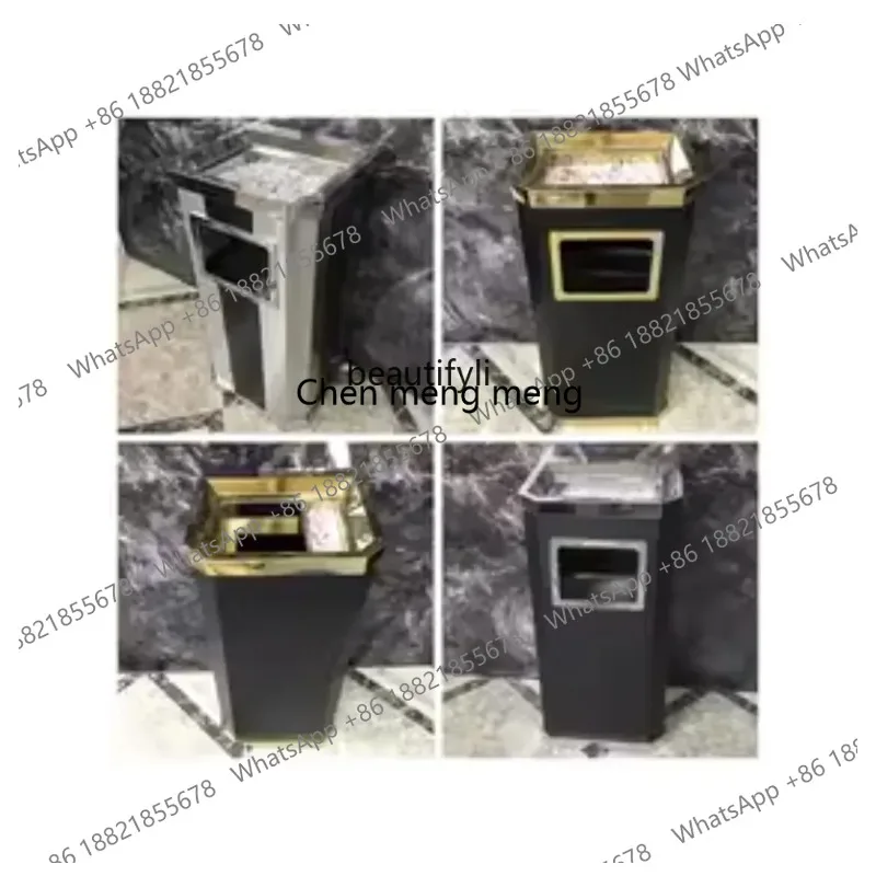New Arrivals new GY-Stainless Steel Round Trash Can, Hotel Sanitation Lobby, Vertical Outdoor Ashtray, Hotel Elevator Entrance O