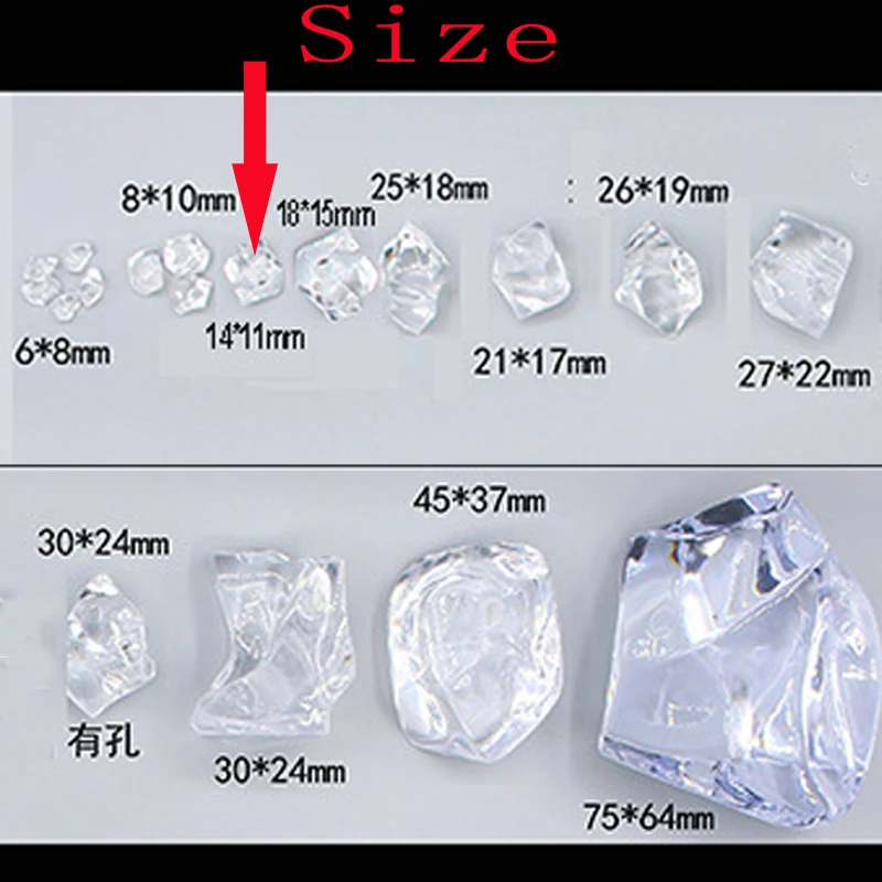 50PCS 14*11mm Acrylic Crystal Diamond Pawn Irregular Stone Chessman Game Pieces For Board Game Accessories 10 Colors