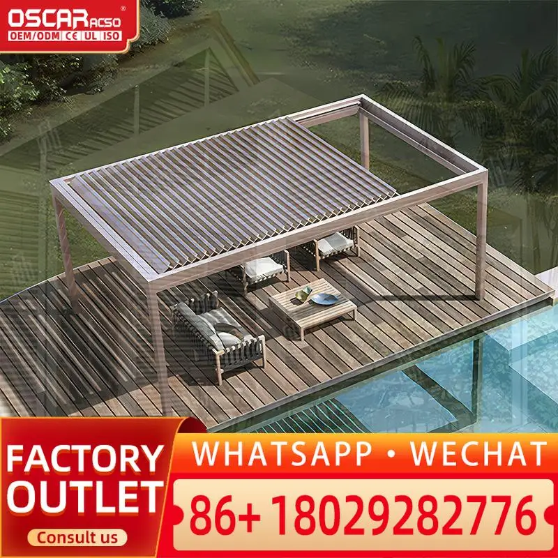 Hot Sales Outdoor Bio Climatic Aluminum Gazebo 4*3M 3*4M Modern Design Factory Direct for Garden Patio Backyard pergolas