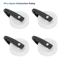 4Pcs Nylon Clothesline Pulley, Outdoor Puller Rope Pulley, Wire Rope Pulley for Outdoor Clotheslines