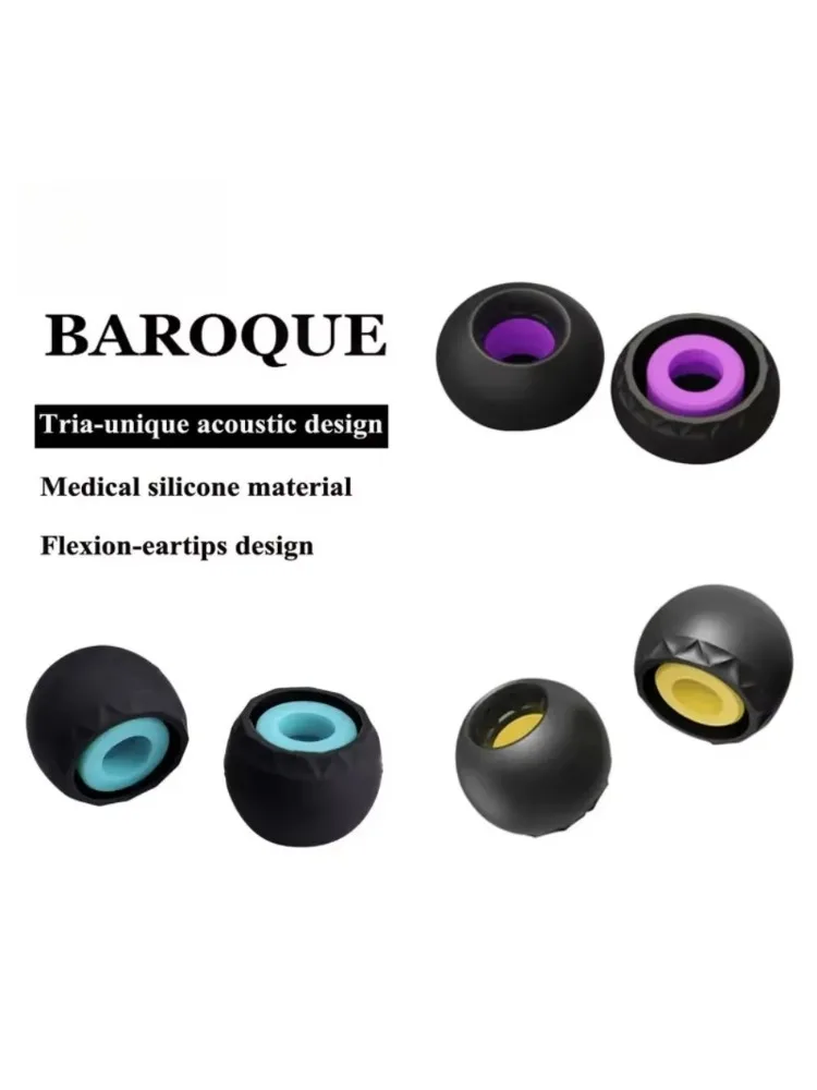 Luxuriöse Hi-Fi-Ohrstöpsel für ELE Baroque Eletech Tria TWS-Kopfhörer, Ohrstöpsel für IE900 AZ80 XM5, medizinisches Silikon, Ohrhörer-Etui, 6 Größen.