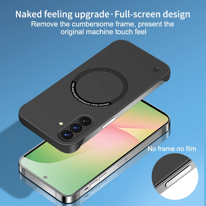 Für Samsung A36 A56 Rahmenlose Magnetische für Magsafe Harte PC Telefon Fall für Galaxy A36 Drahtlose Lade Matte Abdeckung Ultra dünne