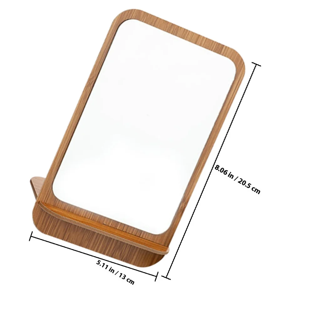 2 pçs dobrável espelho de maquiagem de madeira portátil espelho de mesa para mesa vaidade aliciamento design elegante minimalista