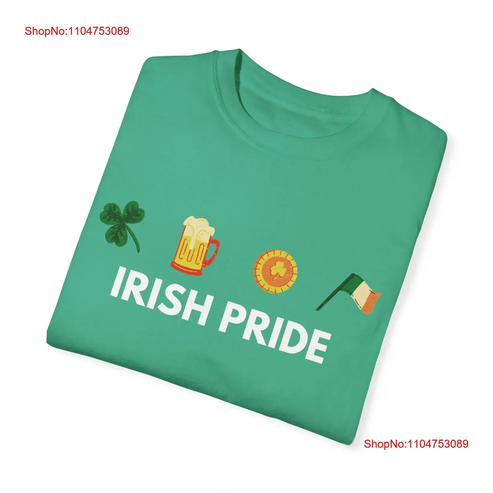 Fierté irlandaise St Patricks Day vert t-shirt trèfle bière or pièce amp drapeau vintage lavé streetwear unisexe polyvalent confortable