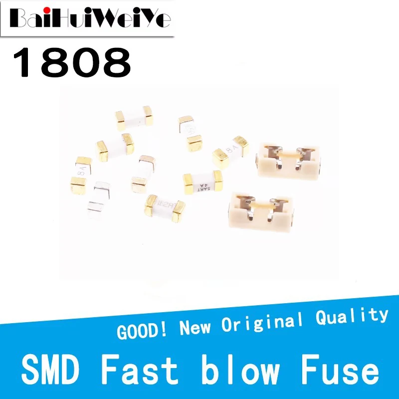 10PCS/LOT SMD Fast Blow Fuse 1808 125V 250V 0451 0.5A 1A 2A 3A 4A 5A 6.3A 7A 8A 10A 12A 15A 20A Ultra-Rapid Fuses Ceramic Fuse