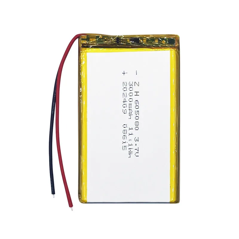 Portable 3000mAh Rechargeable 3.7V Lithium Polymer Battery 605080 Built-in Cell Power Bank for Cell Power Bank & Tablet