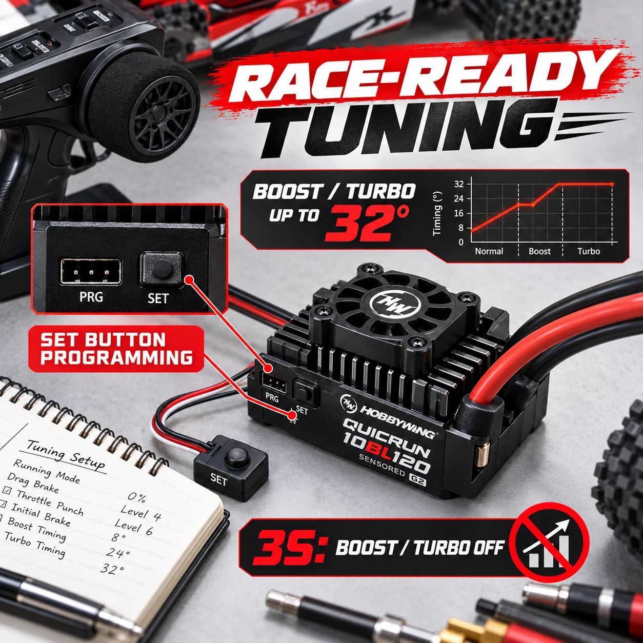 Hobbywing QuicRun 10BL120 ESC - Brushless Esc Sensored 120A Rc Drift avaliação e preço