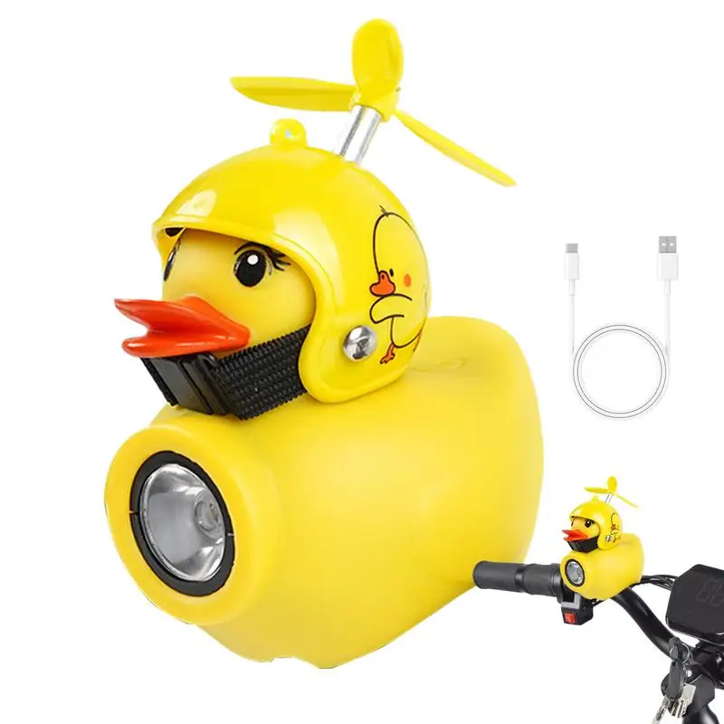 Little Yellow Duck Bicycle Light MTBs Road Bike Horn Bell Creative Cartoon Kids Children Balance Bike Lamp Waterproof Cycling