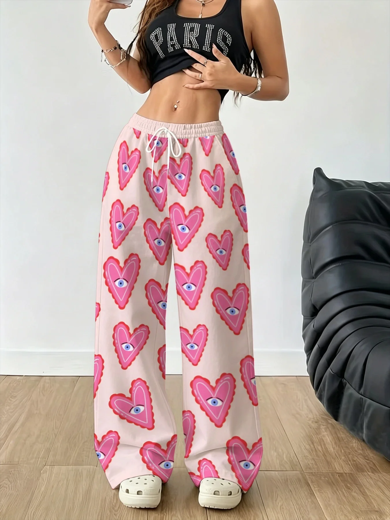 Spring Autumn New Personalized Fashionable Pants Y2K Trendy Fashion Striped Jersey Women and Children Sports Pants