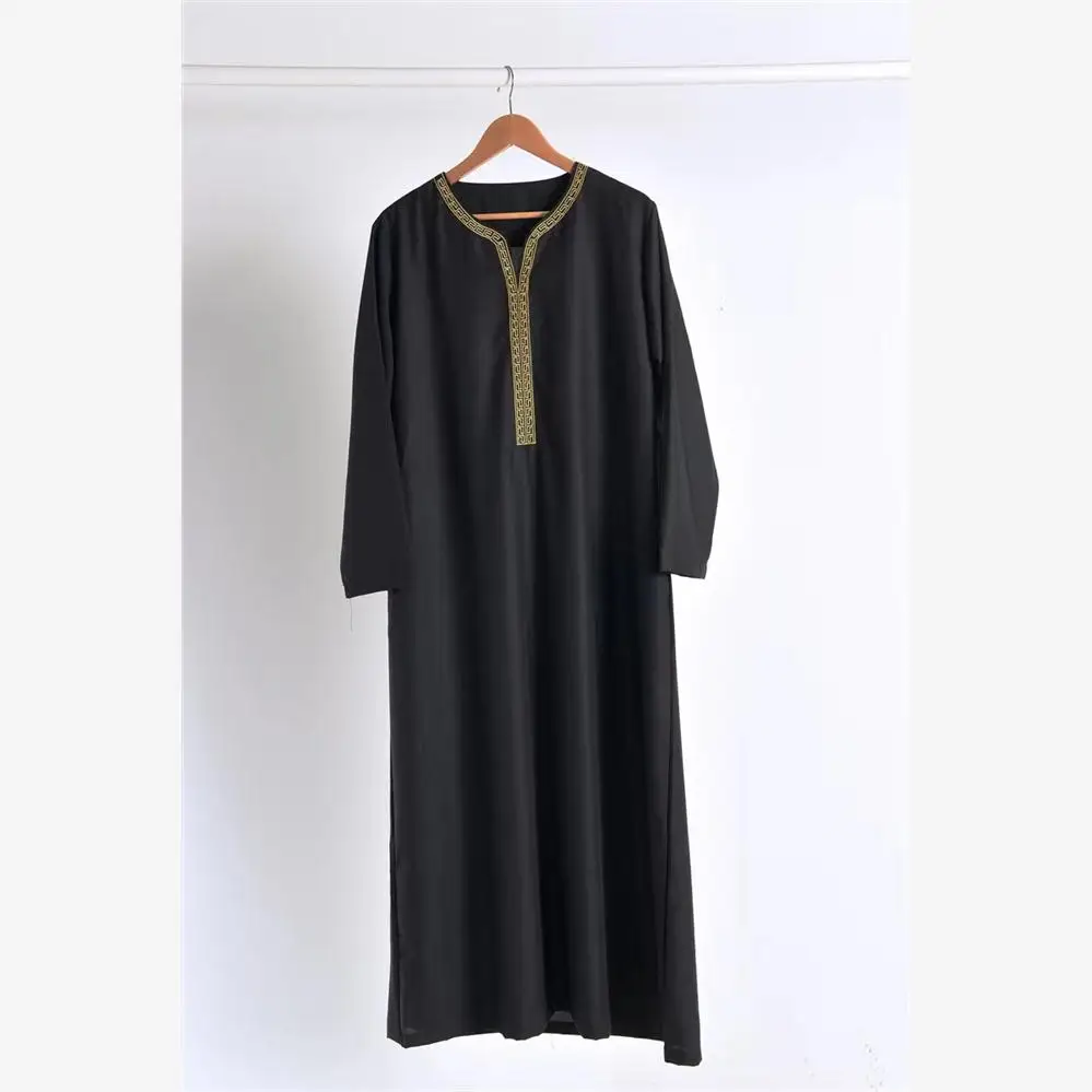 

Длинный халат большого размера с вышивкой, свободный крой из хлопка и полиэстера, весенне-осенний мужской халат Faion, пальто, бальное платье