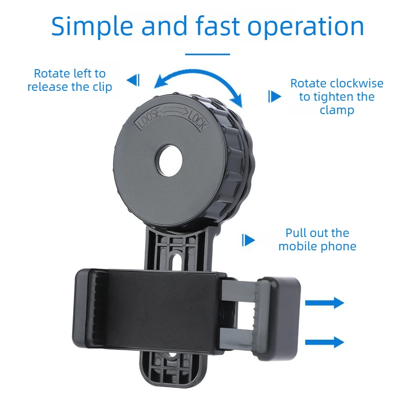 Universal Smartphone Adapter Mount 23.8-48.6mm Eyepiece Clamp 55-90mm Phone Holder for Telescope Microscope Spotting Scope