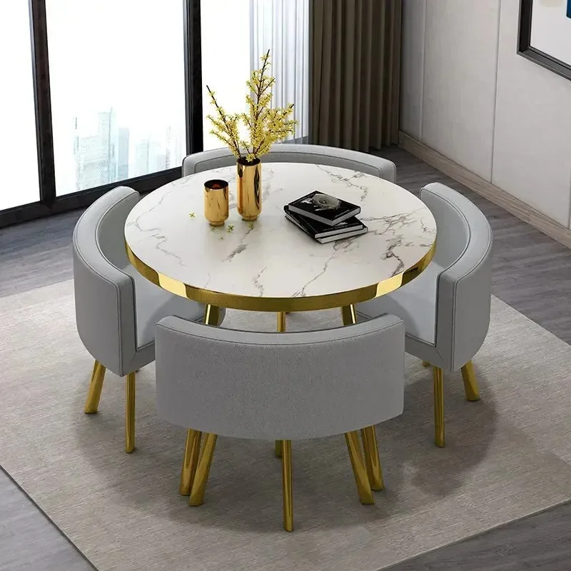 Simple reception negotiation meeting guest table and chair combination table milk tea coffee 4S shop leisure round table office