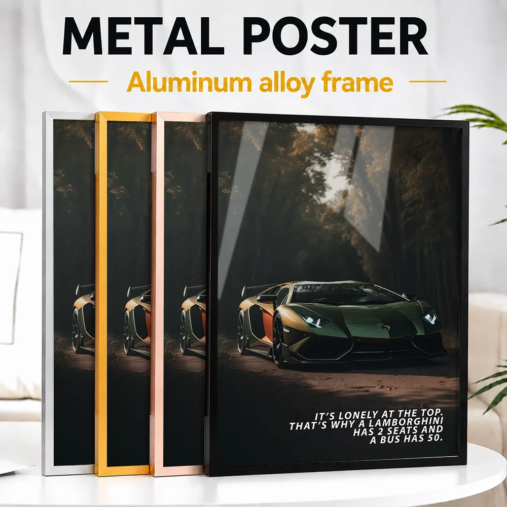 Lonely At The Top Supercar Quote Metal Poster With Aluminum Alloy Frame Personalized Goal Reminder Wall Art For Gym Leader Gift