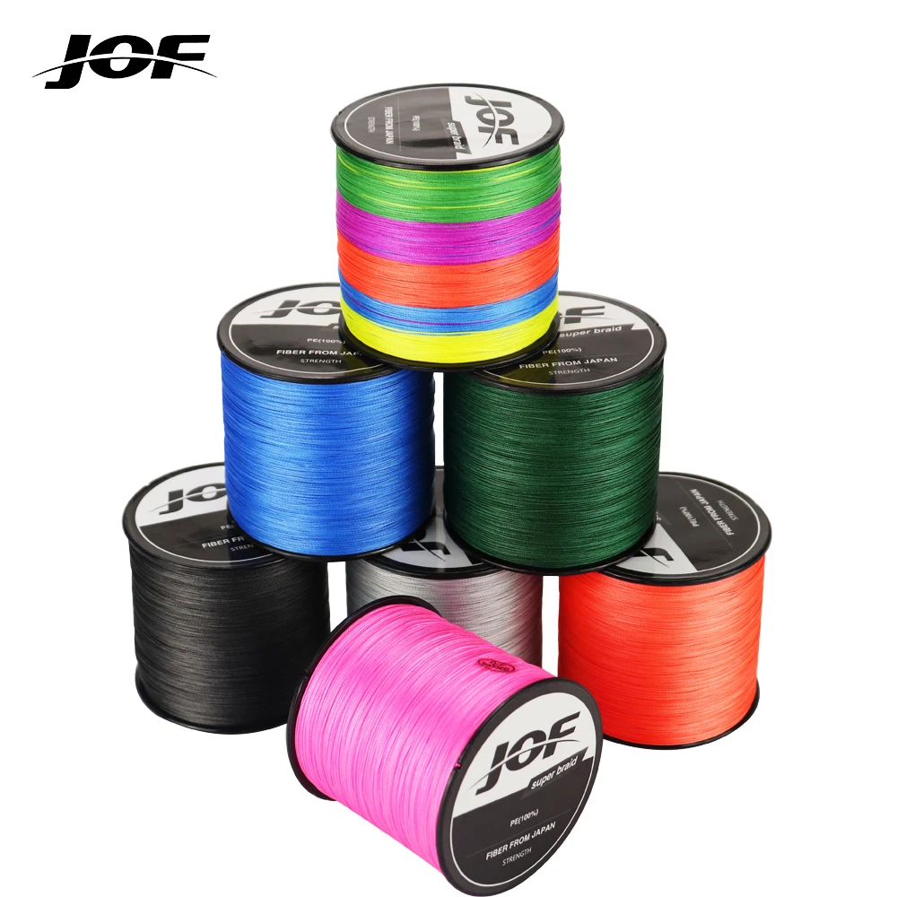 JOF 300M/500M/1000M 4 Strands PE Braided Strong Fishing Line Multifilament Rope peche Wire 20 30 40 50 60 80 100lb