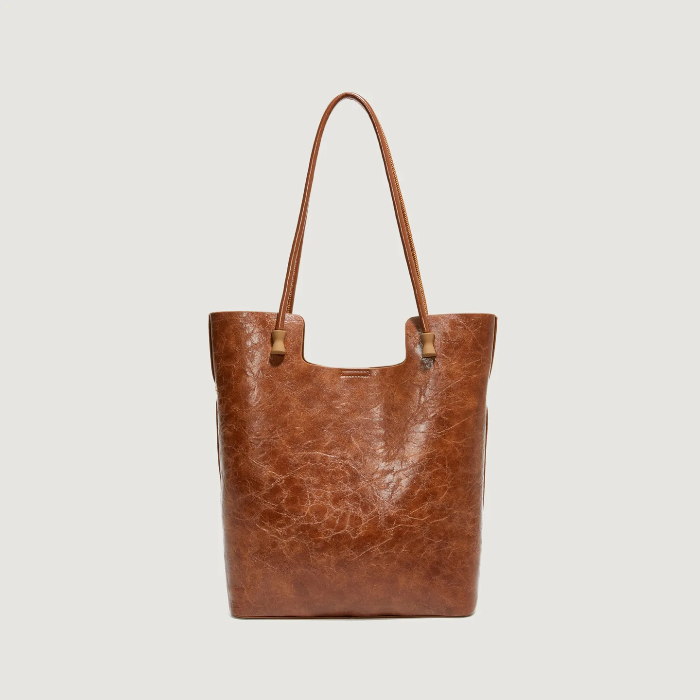 

Ретро масляный воск кожаный тип ведра большой емкости женская сумка на одно плечо с высококачественными и персонализированными ручными сумками-тоут