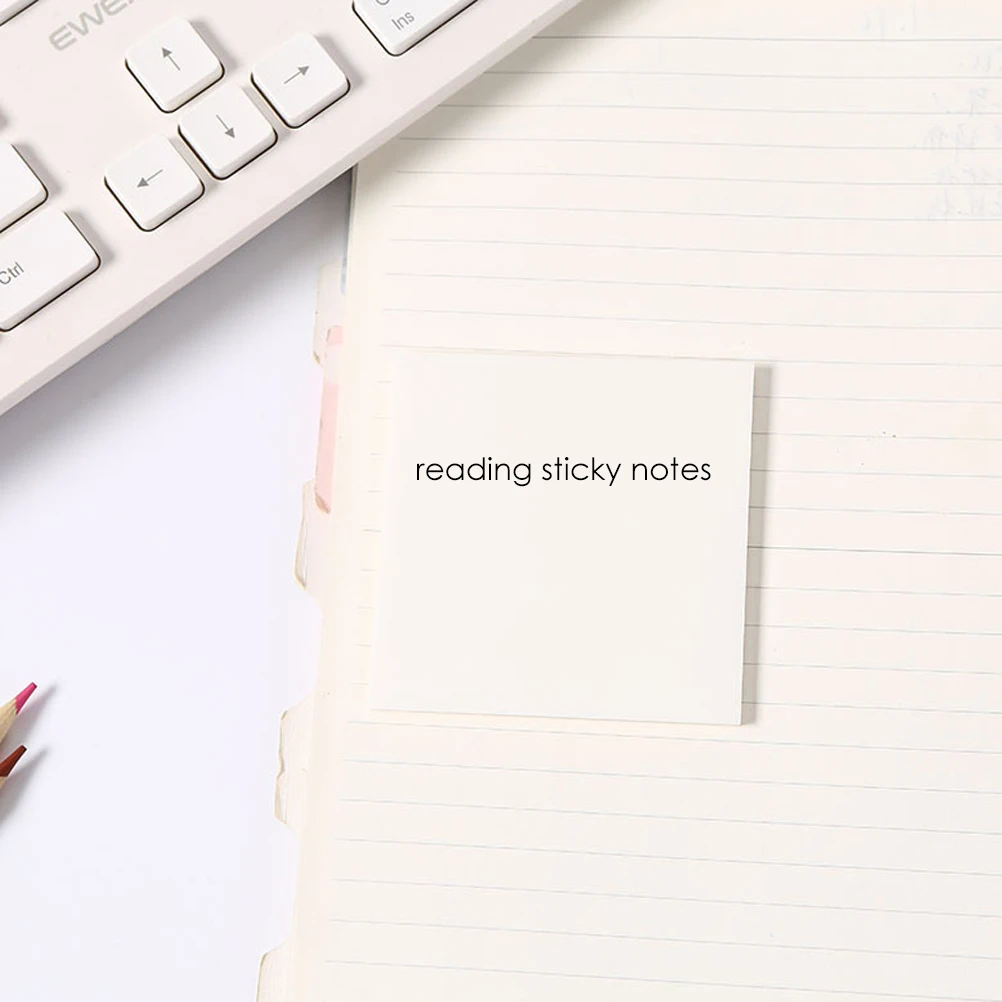 

6pcs Transparent Clear Memo Pads For Books Files Highlighting Removable Self-Stick Notes Writing Organizer