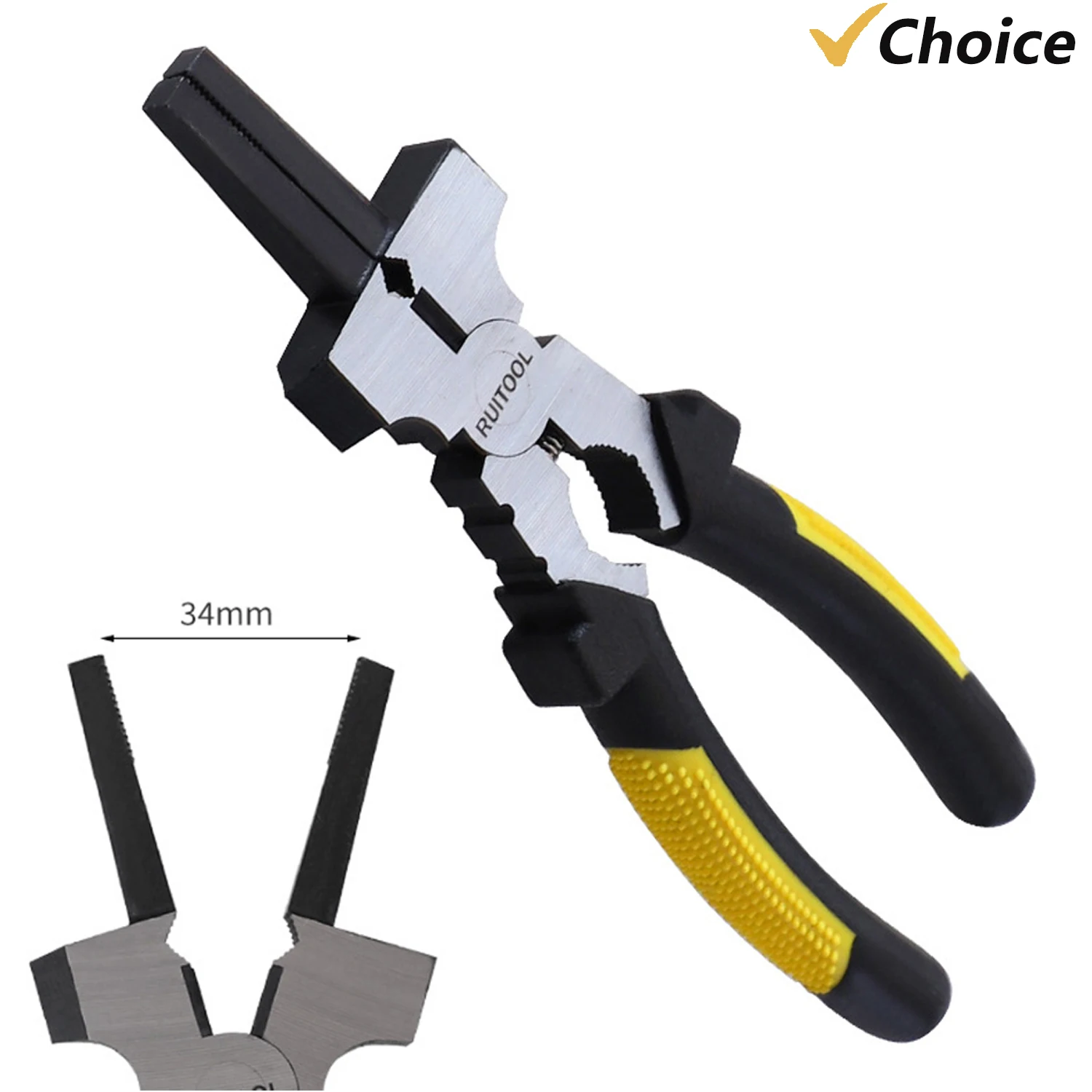 7-inch Electrode Holder Multifunctional TIG MIG Welding Clamp Practical Soldering Pliers with 34mm Maximum Opening